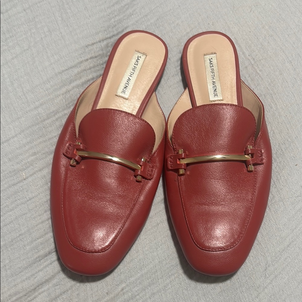 Saks Fifth Avenue Women's Red Leather Loafers